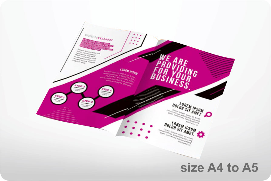 Brochure, size A4 (Art paper 170 gsm), with folding.